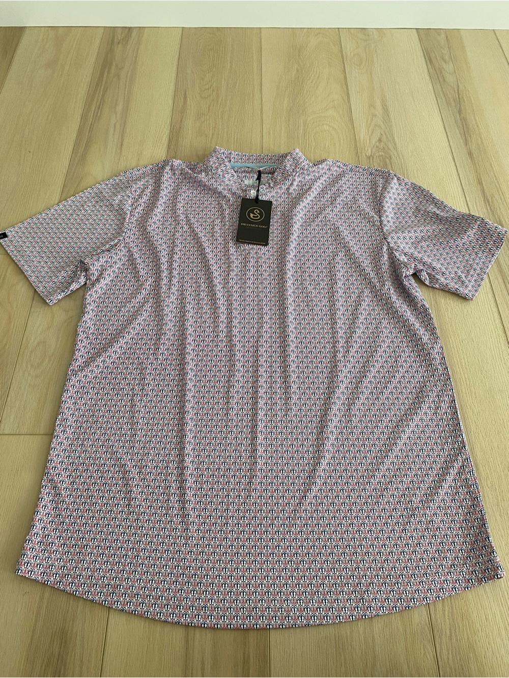 Swannies Golf Toftner Flip Flop Print Blade Collar Polo Shirt Men's Size Large
